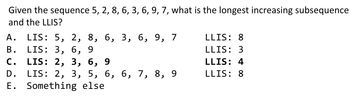 LIS / LLIS Example